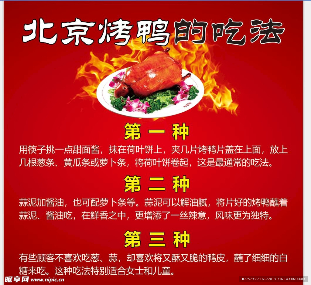 北京烤鸭的吃法