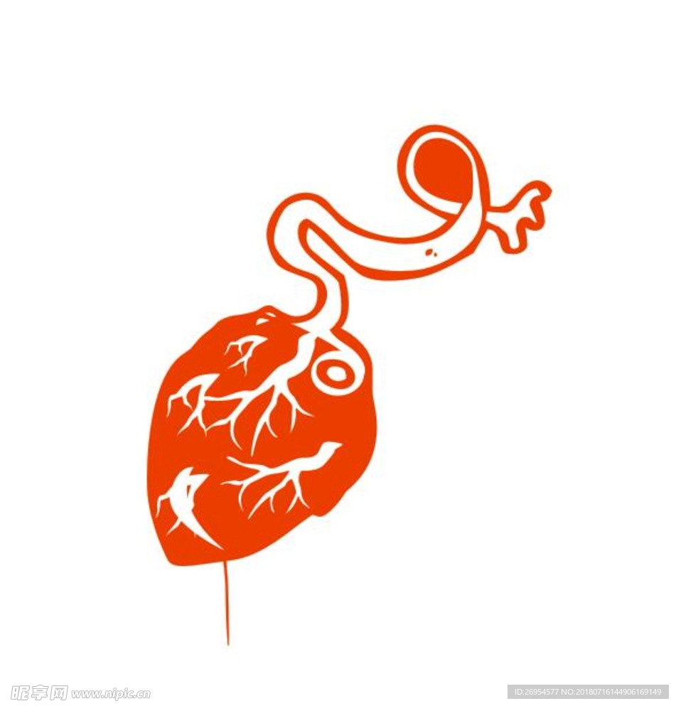 卡通恶心惊悚卡通心脏矢量图文件