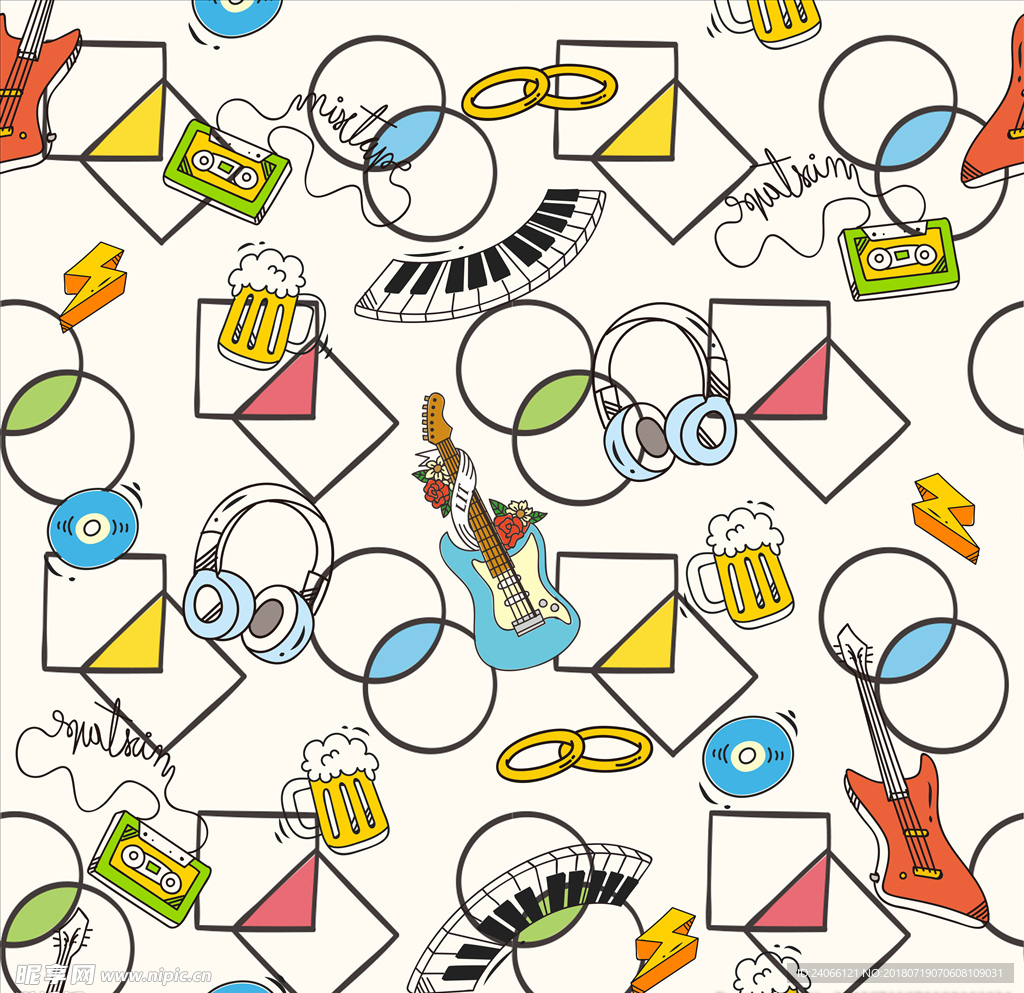 清新风格卡通童装花型