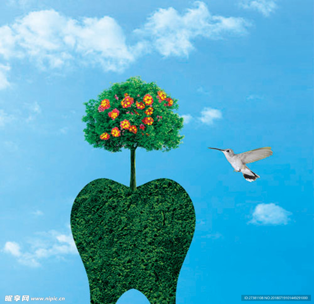 牙科广告 创意图  牙齿种植