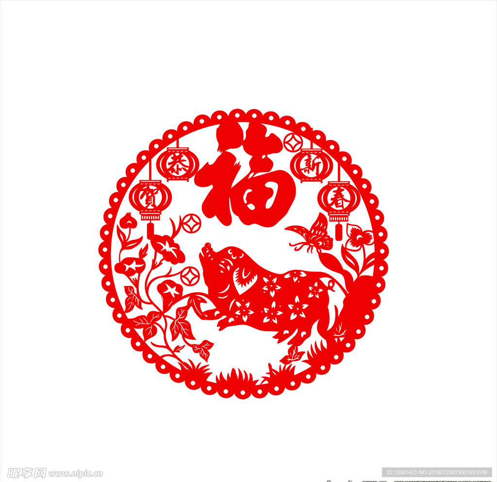 猪年剪纸