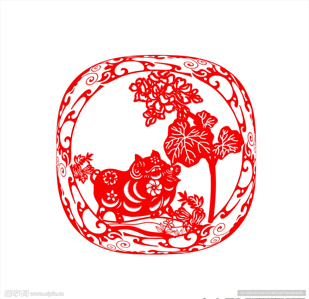 猪年剪纸
