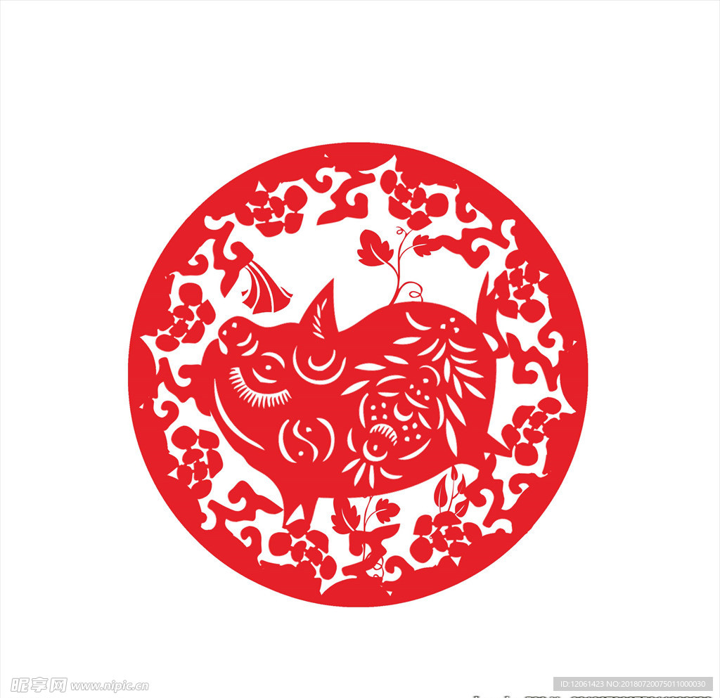 猪年剪纸