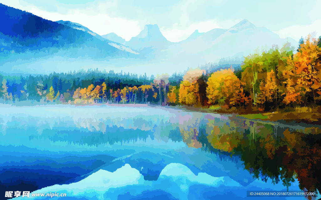 手绘 水粉画 点画 无框画 中