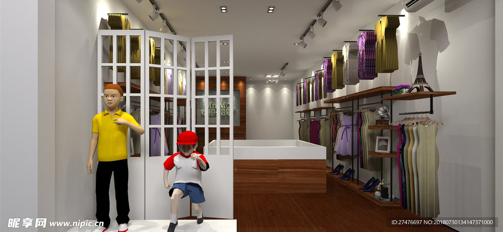 儿童服装店效果图su模型