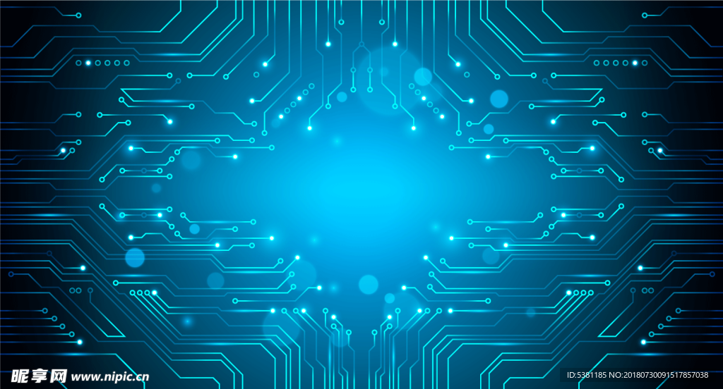 蓝色电路图 电路板 线路图