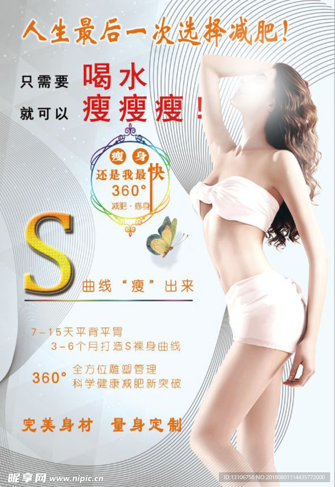 S型曲线减肥海报