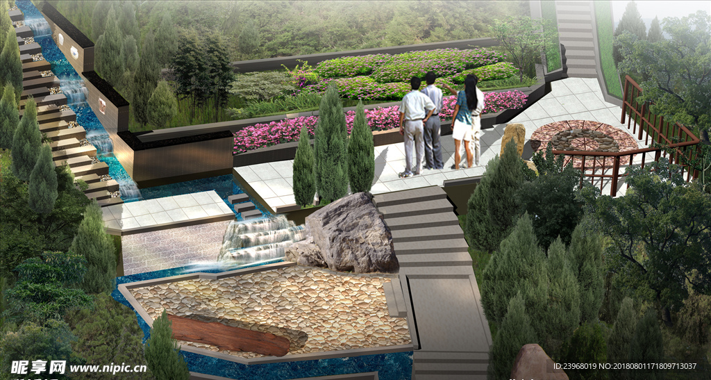 水系绿化效果图