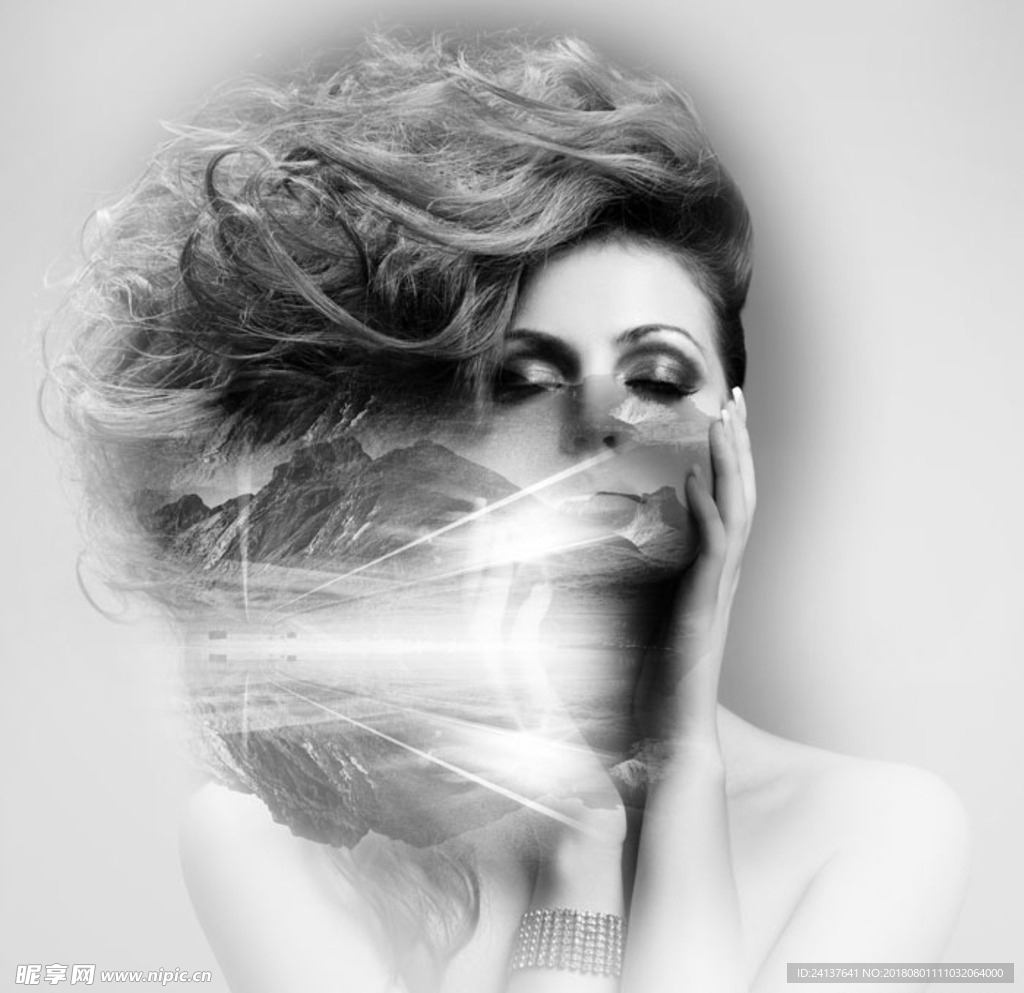 人物剪影图片设计分层