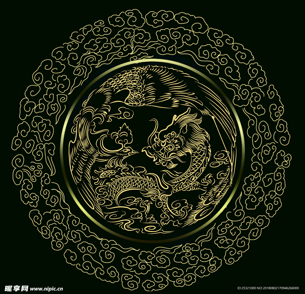 龙纹 底纹 龙凤纹 仿古