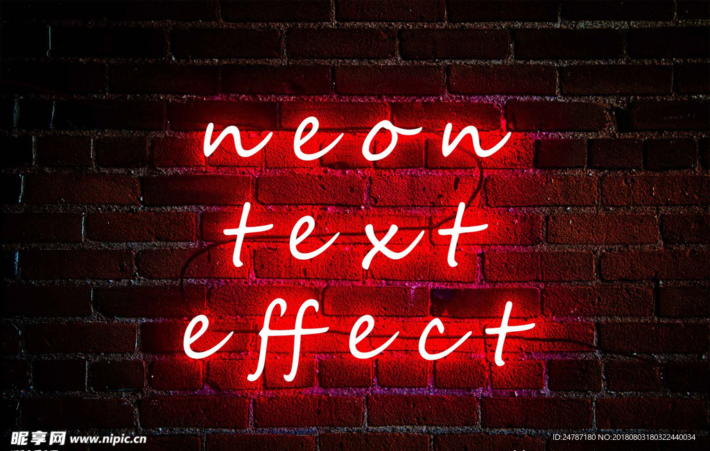 霓虹灯发光字样机效果图