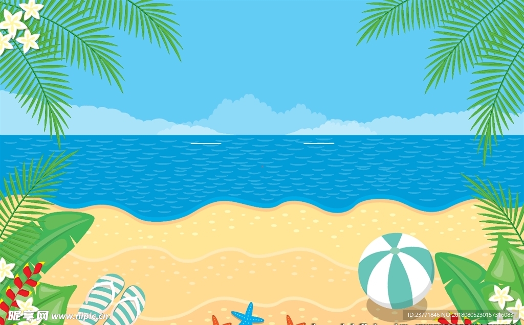 卡通沙滩