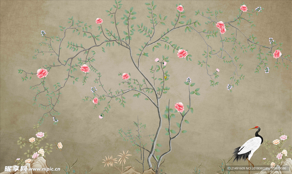 花鸟背景墙