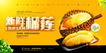 新鲜榴莲促销横版海报设计