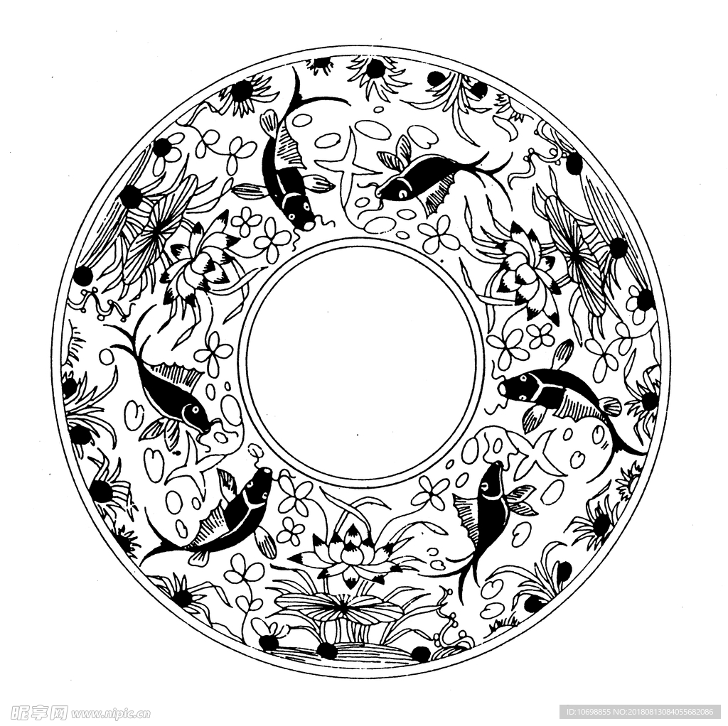 中国传统金鱼水草