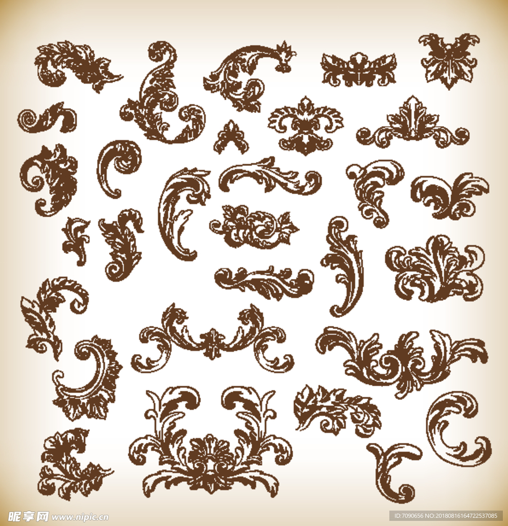 精美欧式手绘花纹