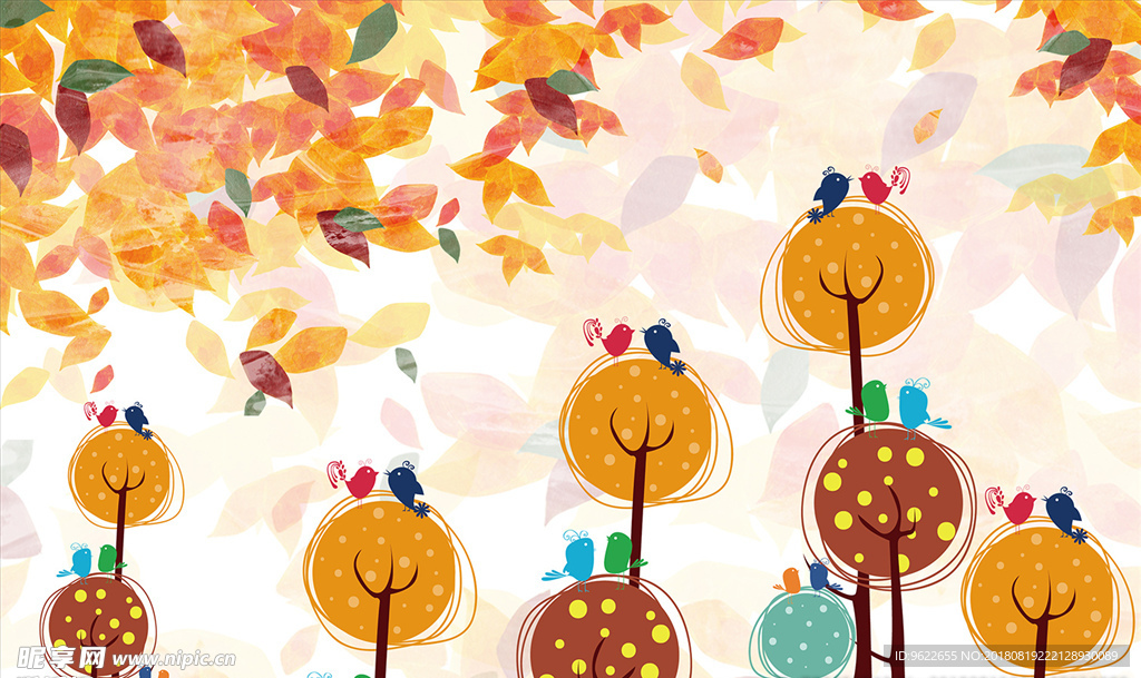 简约唯美儿童卡通背景墙