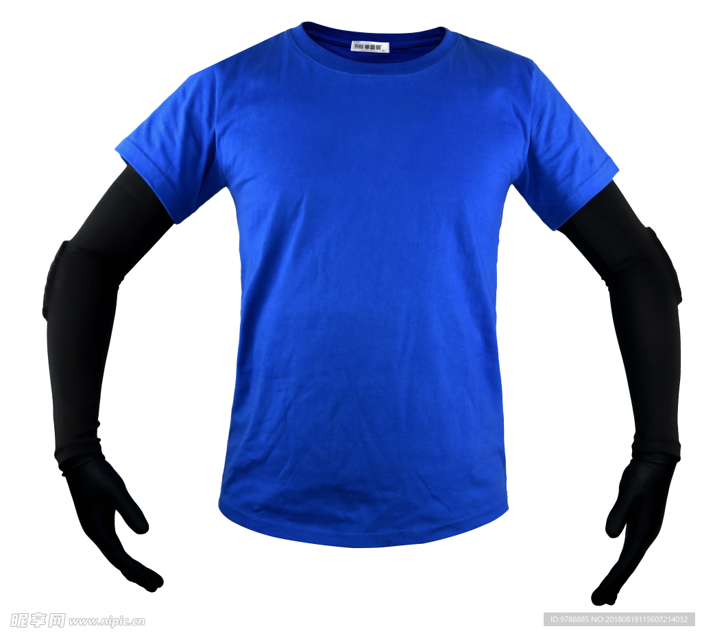 蓝色定制T恤模板