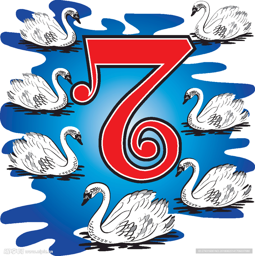 矢量鸭子背景图EPS分层