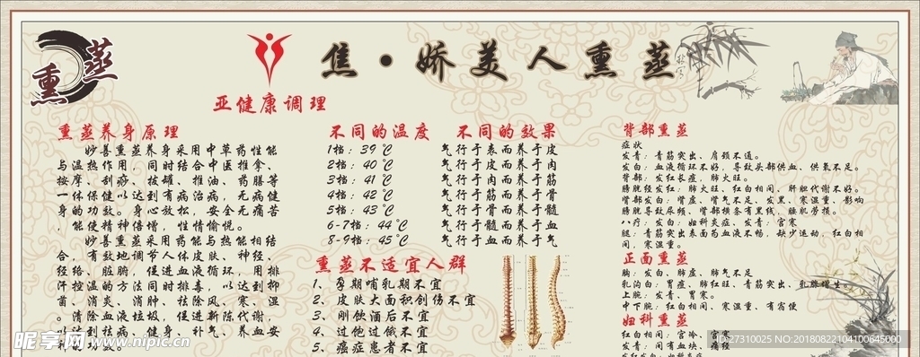 焦娇美人熏蒸展板