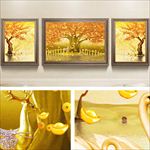 欧式手绘金色发财树麋鹿北欧抽象