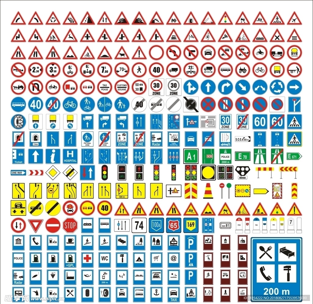 安全禁令标志大全
