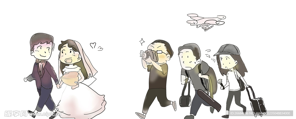 婚礼摄像卡通形象