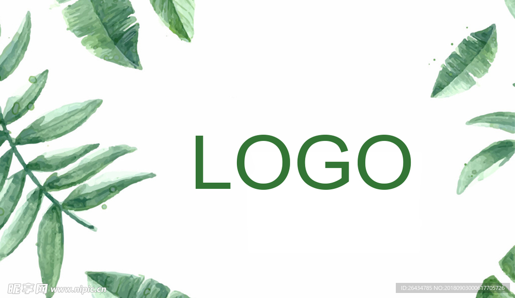 中国风小清新树叶名片模板