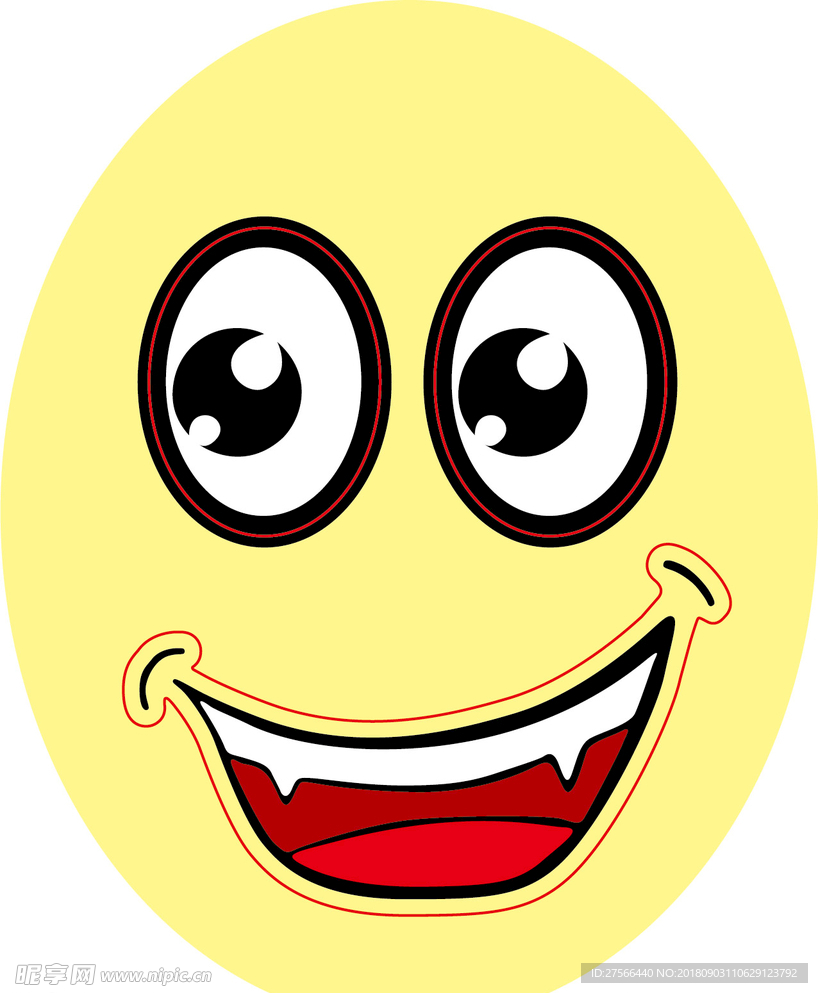 卡通脸 嘴巴和眼睛