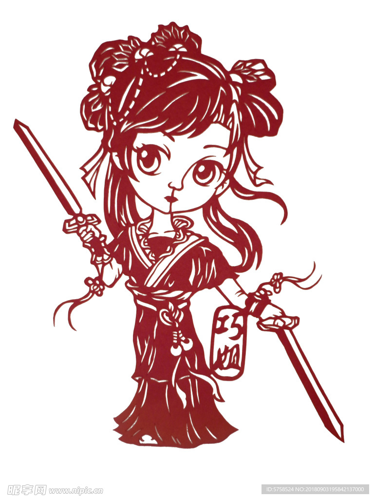 剪纸十二金钗巧姐