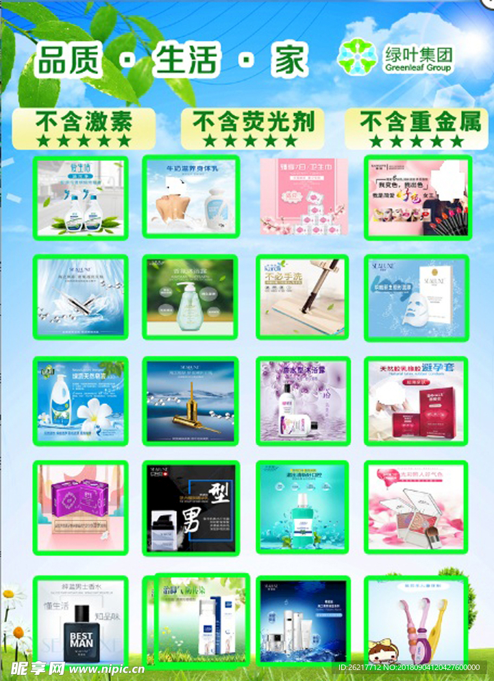 绿叶集团产品宣传单 a4 双面