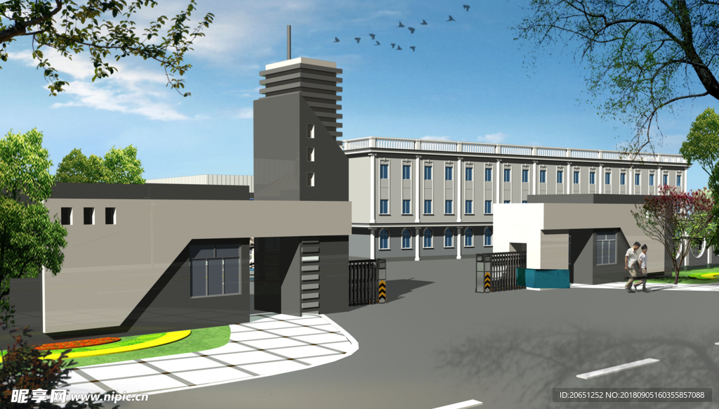 企业大门效果图