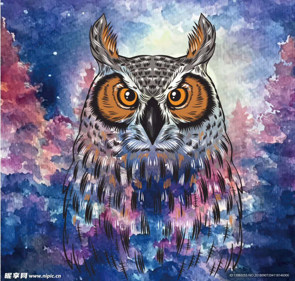 彩绘猫头鹰