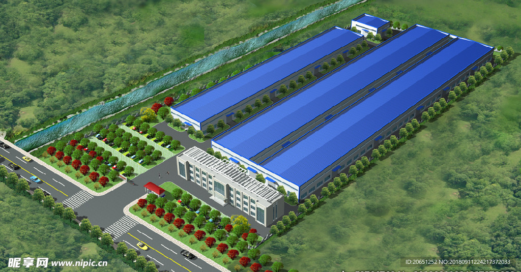 【效果图】厂区鸟瞰