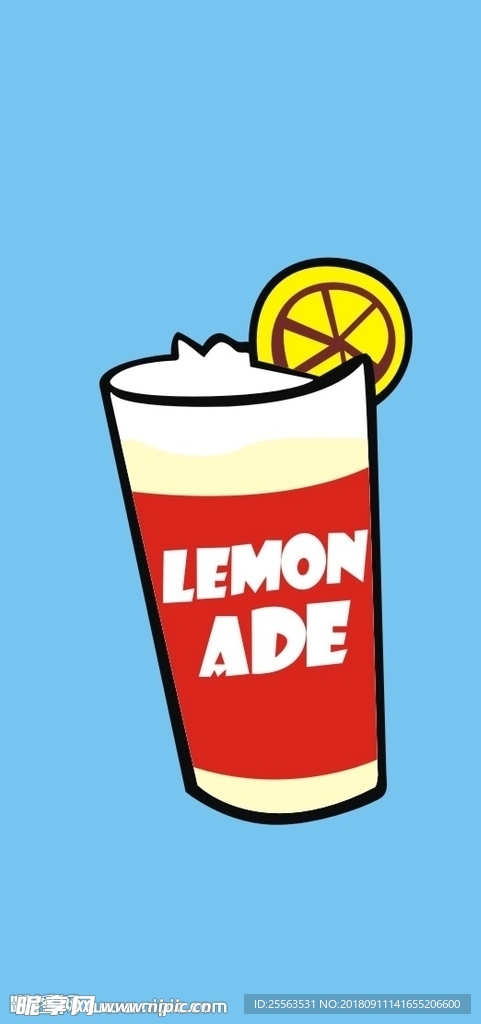 矢量柠檬饮料杯