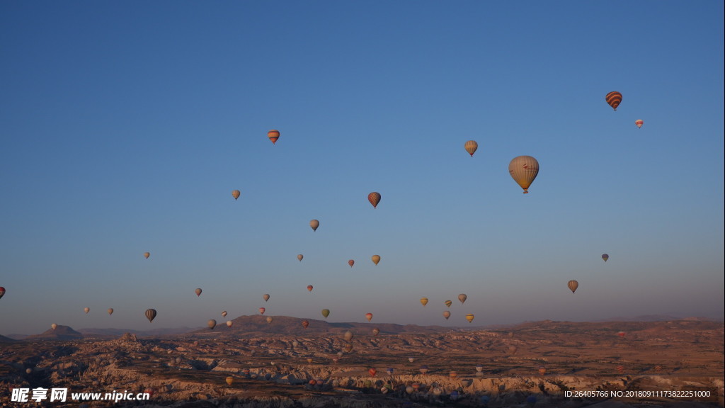 土耳其 热气球 早晨 日出