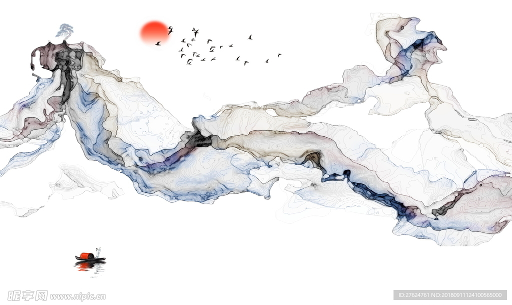 新中式丝绸之路背景图