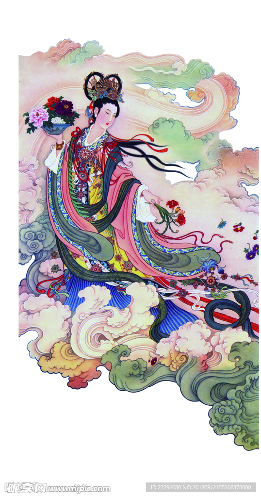 透明背景天女散花