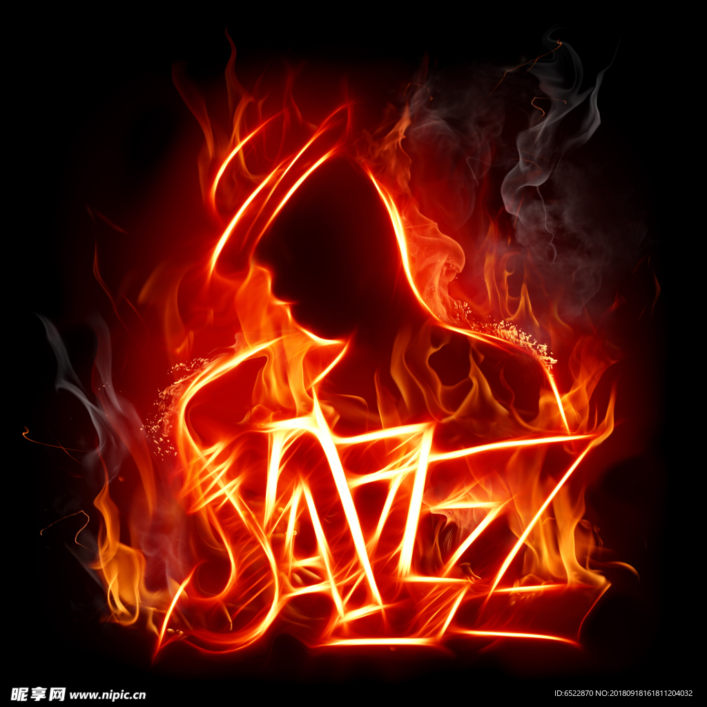 抽象火焰人 燃烧的人