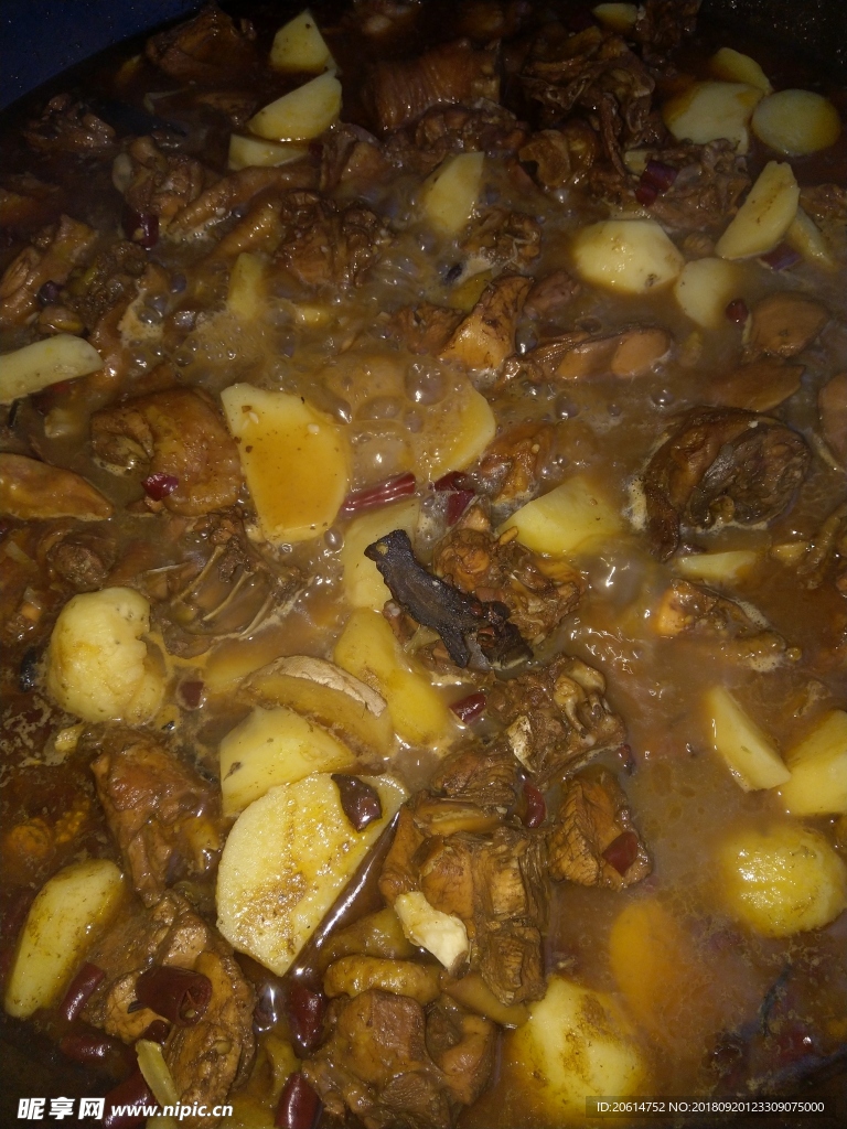 土豆炖鸡肉