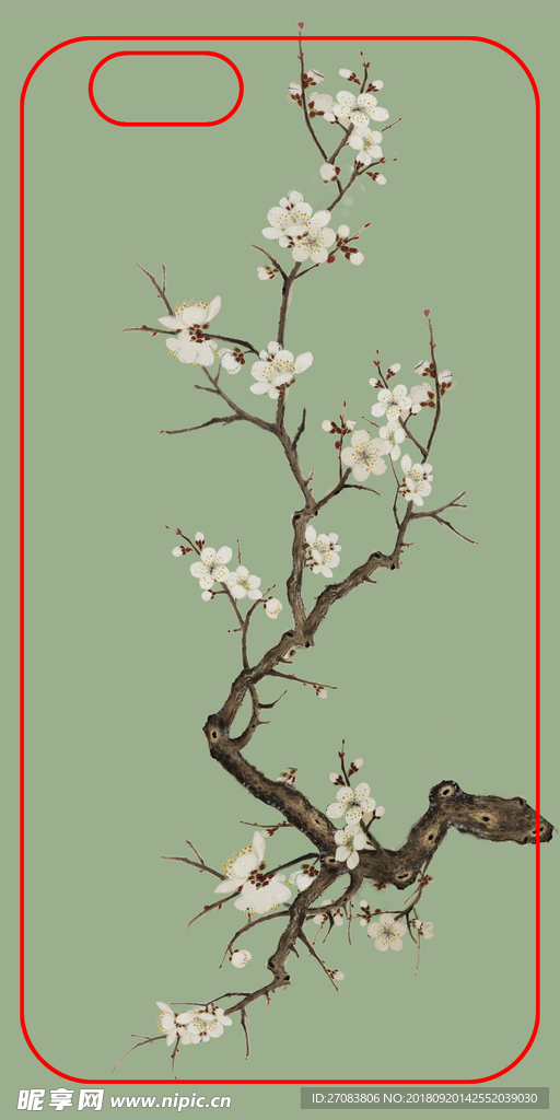 中国风中式古手机壳图案复古梅花