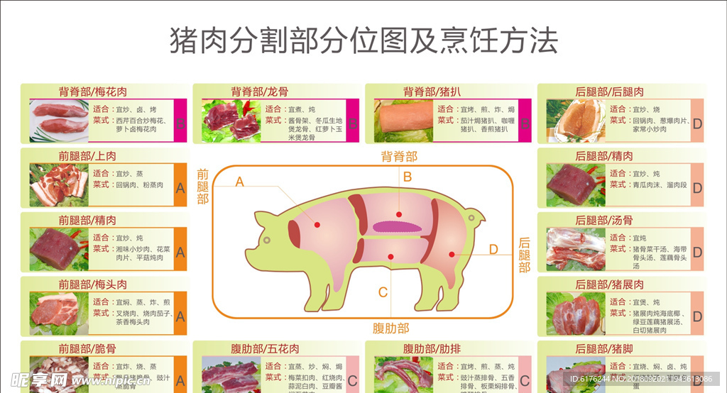 猪肉分割图