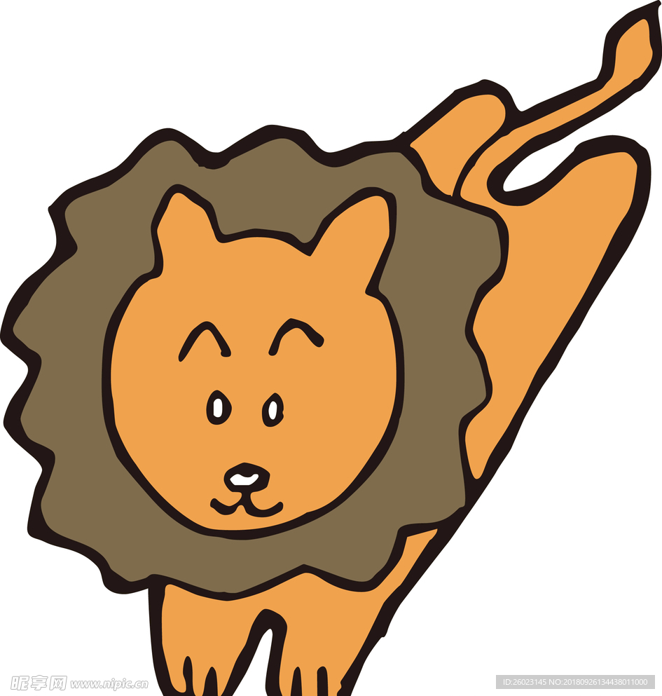 跳跃的狮子卡通矢量图