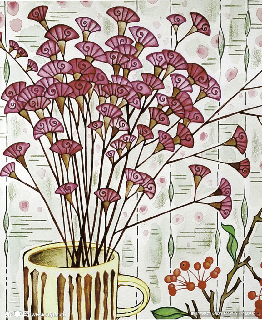 插画-手绘-花卉