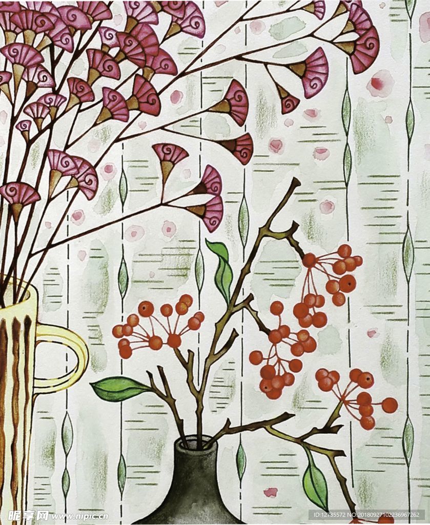 插画 手绘 花卉