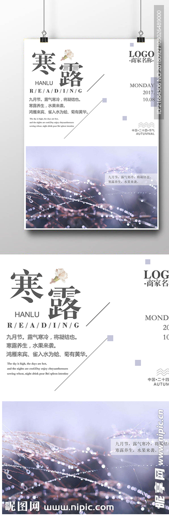 寒露宣传图海报
