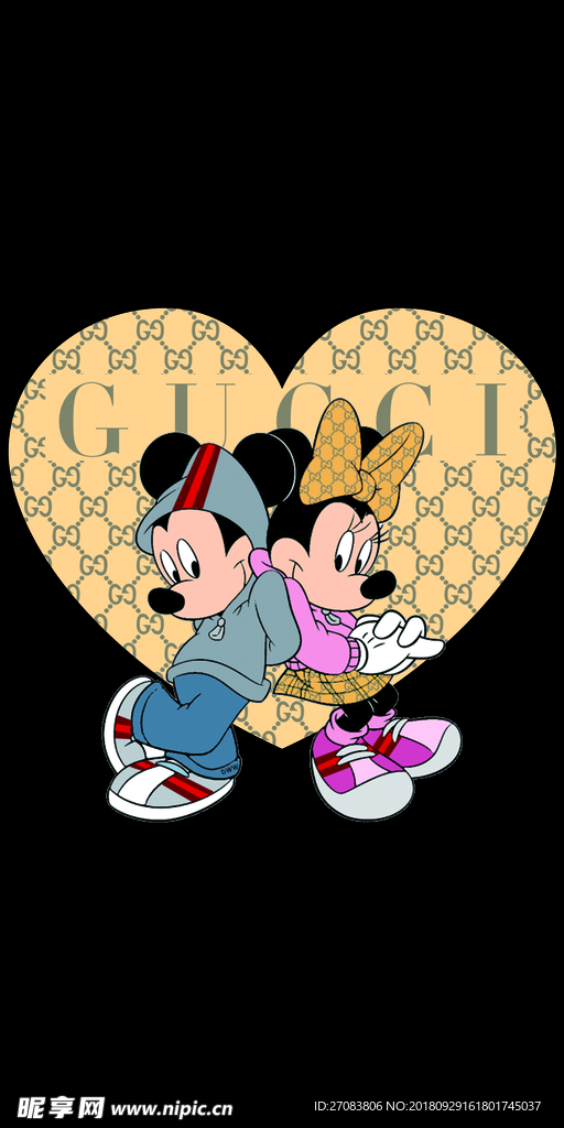 GUCCI古驰米奇米妮印花手机