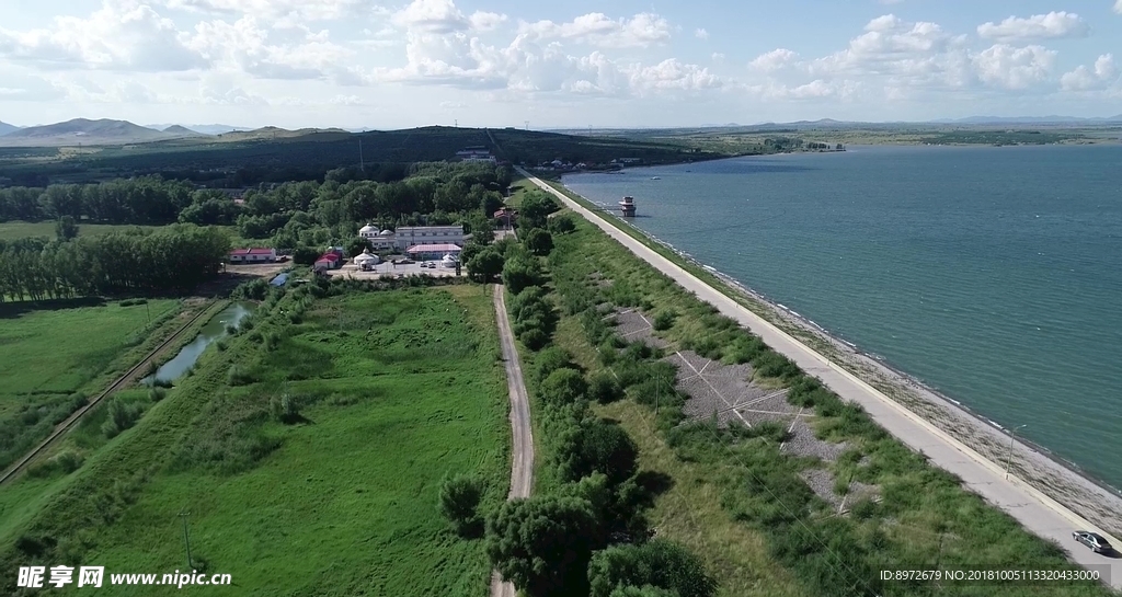 航拍科右中旗翰戈力水库