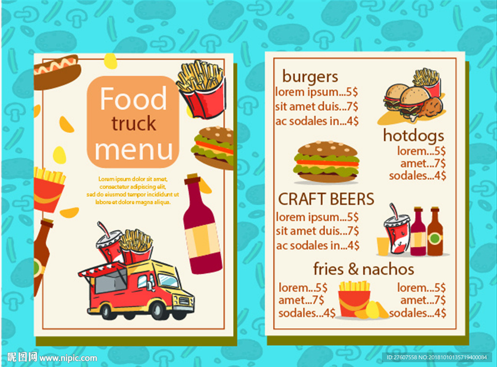快餐手绘菜单
