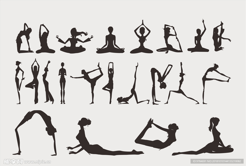 瑜伽动作剪影